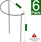 VLYHGO 6Pcs 44x20cm Half Round Plant Supports Garden Stakes Steel Core view 4