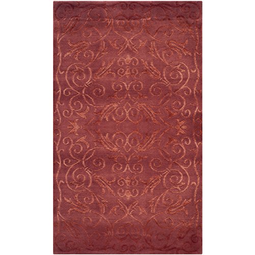 SAFAVIEH Tibetan Collection Accent Rug - 4' x 6', Raspberry, Hand-Knotted Moder…