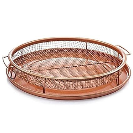 Shrevi Impex Copper Crispy Tray Oven Air Fryer Durable Mesh Basket With Reinforced Colanders Strainers Coating Tray Cook With No Oil Amazon In Home Kitchen