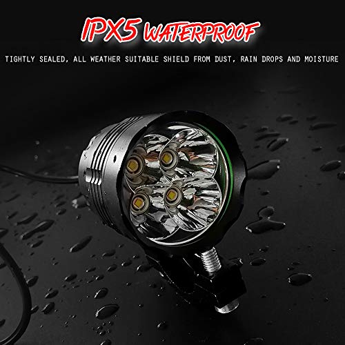 Motorcycle Super Bright 40W T6 LED Spotlight Headlight Work Light Driving Fog Spot Lamp Universal for All Motorbike Truck Off-Road 4X4 ATV Tractor (pack of 2) - Thumbnail 3