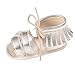 Weixinbuy Baby Boy's Girl's Anti Slip Soft Sole Tassel Lace Strap Sandals Shoes Gold