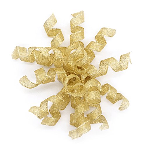 CT CRAFT LLC 4" Wide, 6 Count Self-Adhesive Burst Bow Gift Wrap Accessory - Gold