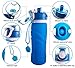 BBD Collapsible Water Bottle 750ml/ 26 oz – Leak Proof Silicone Foldable Sports Water Bottle BPA Free (Blue)