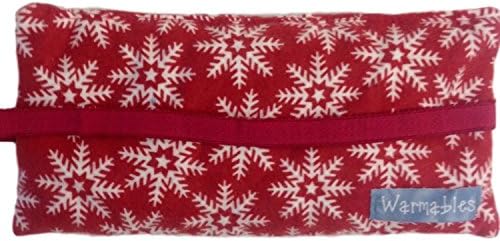 Cherry-Pit Warm or Cold Eye Mask (100% cotton - 9 x 4.5 ins - Red Snowflake)
