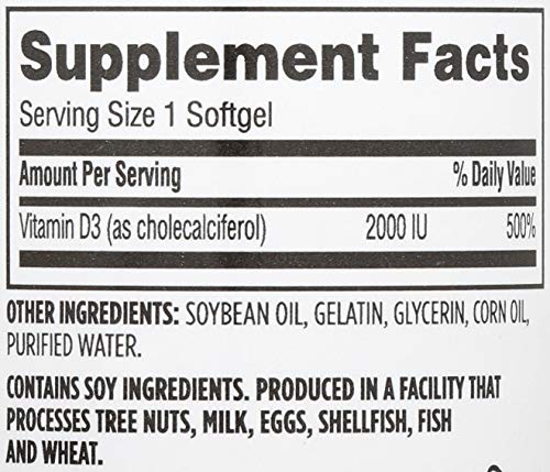 365 EVERYDAY VALUE, VITAMIN D3 2000 IU, 250 CT