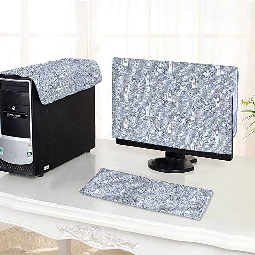 Jiahonghome Computer dustproof Three-Piece Seashell Bottle Lifebuoy Star for LED LCD Screens Flat Panel HD Display /22"