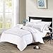 Deep Sleep Home 3pc Duvet Cover Set, 40s Cotton Sateen, Navy Blue Embroidered Lines, 250 Thread Count Percale, White Background, Double Full, Queen, King Size (Queen, Navy)