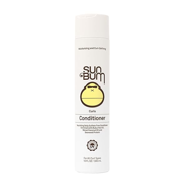 SUN BUM CURLS CONDITIONER | VEGAN AND CRUELTY FREE MOISTURIZING HAIR TREATMENT FOR WAVY AND CURLY HAIR | 10 OZ