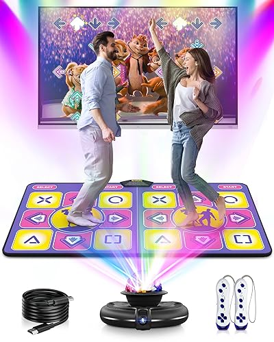 Acelufly Interactive Flannel Dance Mat for TV with Camera, Non-Slip for Children Adults, Plug And Play for Girls Boys (Purple)