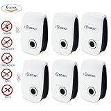 SENQIAO Electronic Pest Repller,Ultrasonic Pest Repellent, Repellent for Bugs,Cockroach, Mosquitos, Fleas,Ants, Spiders, Mouse,Mice and More (6)