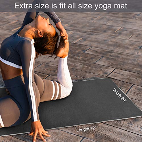 Aqui-Legend-Non-Slip-Hot-Yoga-Towel-Corner-Pockets-Design-for-Prevent-Bunching-Extra-ThickSuper-AbsorbentWashable-Perfect-Microfiber-Yoga-Mat-Towel-for-Hot-YogaBikramPilates