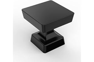 Asidrama 5 Pack 1-1/4 inch Matte Black Kitchen Cabinet Knobs Dresser Knobs Drawer Knobs Cabinet Hardware Zinc Knobs for Dress