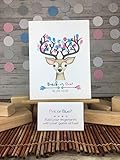 Buck or Doe? Gender Reveal deer fingerprint guest sign in page featuring a buck with arrow details