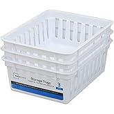 Basic Square Mini Bin Storage Trays White 9 Pack