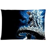 Japanese Animation Godzilla Lizard Soft Custom Rectangle Zippered Pillowcase Pillow Case Covers 20X30(Twin Sides)