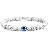 Lameybrt Evil Eye Bracelet 6mm Beaded Bracelets for Men Gift for Birthday/Anniversary/Christmas