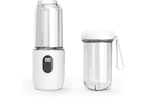 VBESTLIFE Portable Blender for Shakes and Smoothies, Juicer with 16 Blades, Mini Juicer with Extra Handle Lid for Travel, Spo
