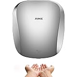 AIKE AK2903 Heavy Duty Commercial Hand Dryer with Hepa Filter Polished Stainless Steel Finish UL Approved 120V 1400W