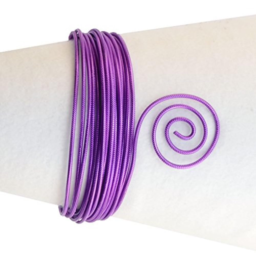 Vaessen Creative Aluminium Craft Wire Round 16.4 ft (5 m) x 0.08" (2 mm) Lilac (Purple) - Flexible Metallic Wire for Crafting, Flower Arranging, Jewellery Making and Modelling — image 1