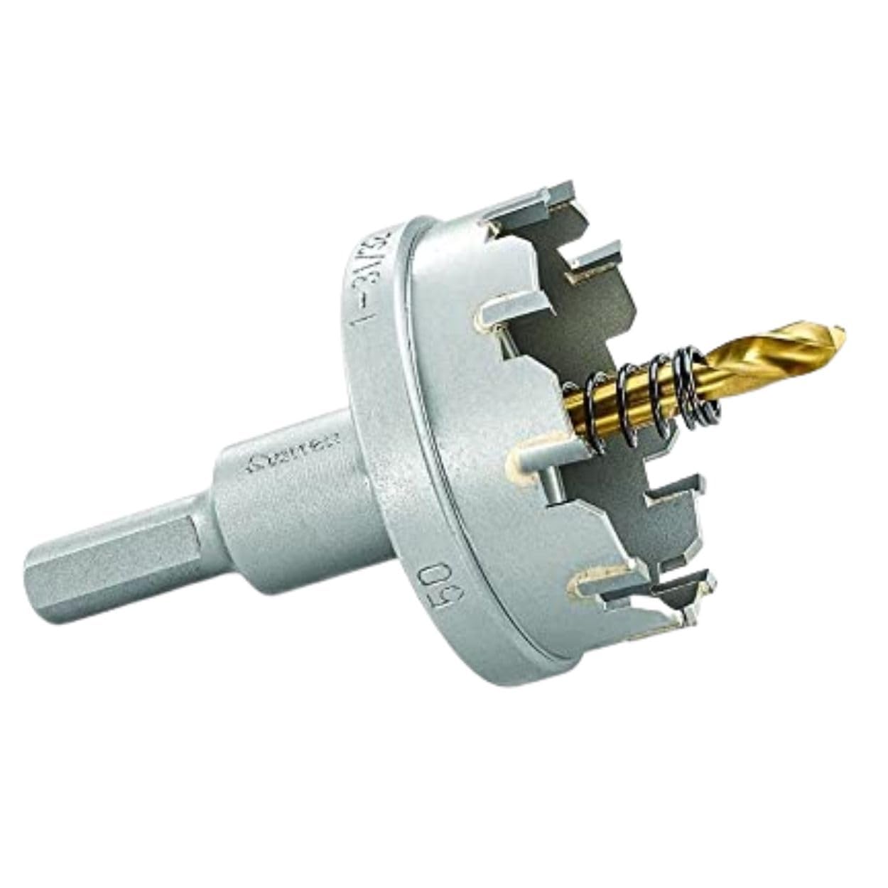 Starrett Tungsten Carbide Tipped Hole Saw - SM50 Sheet Metal Cutter With Arbor & Pilot Drill Bit - For Drilling Stainless Steel Aluminum Alloy - 50 mm