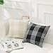 Home Brilliant Retro Checkers Plaids Farmhouse Tartan Soft Cotton Linen Home Decoration Throw Pillow Covers Shams Cushion Cases Cover Sofa, 2 Pack, 18x18 inches(45x45cm), Beige White