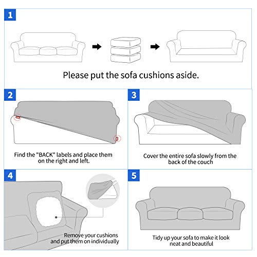MAXIJIN 4 Piece Extra Large Couch Covers for 3 Cushion Couch Super