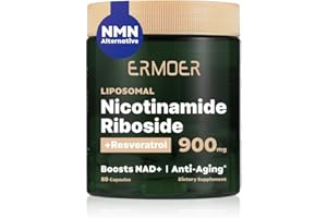 ERMOER NAD Supplement, NMN Supplement Alternative with Nicotinamide Riboside Resveratrol & Quercetin for Anti-Aging Energy Focus