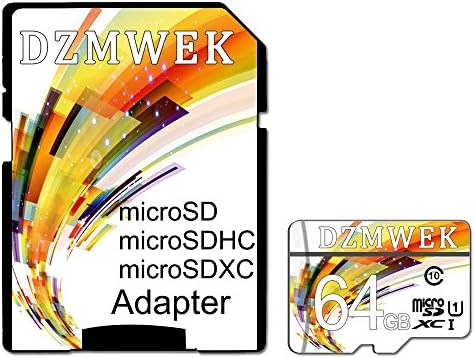 DZMWEK Ultra 64GB microSDHC UHS-I Class 10 Memory Card Mini SD Card with Standard SD Adapter