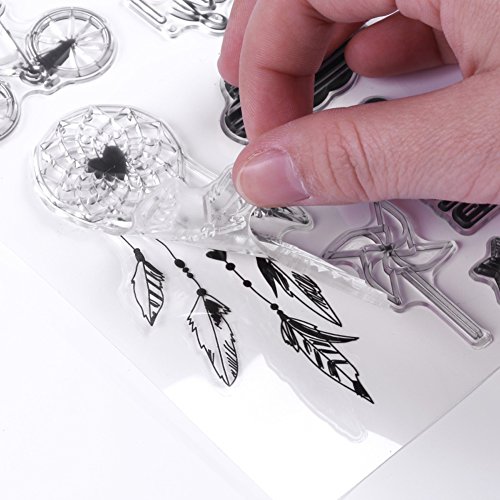 YESIDO Clear Stamps Silicone for Card Making Fantastic Craft PatternRetro Key Transparent Stamp Seal Rubber Postage Design DIY Scrap-Booking Photo Album Diary Decoration Supplies Gifts