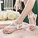Tenworld Women Summer Bohemia Flat Sandals Flower Beads Beach Flip-Flop Shoes (8, White)
