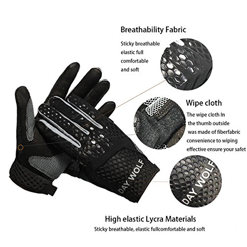 New Full Finger Workout Gloves,Gym Fitness, Weight Lifting Wrist Wraps Genuine Leather Palm Protection & Strong Grip,Quality Breathable Comfort Gloves,Cycling, Pull Ups,Cross Training for Men & Women - Thumbnail 3