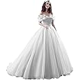 LEJY Women's Off Shoulder Cinderella Quinceanera Dresses Long Sweet 16 Prom Ball Gowns