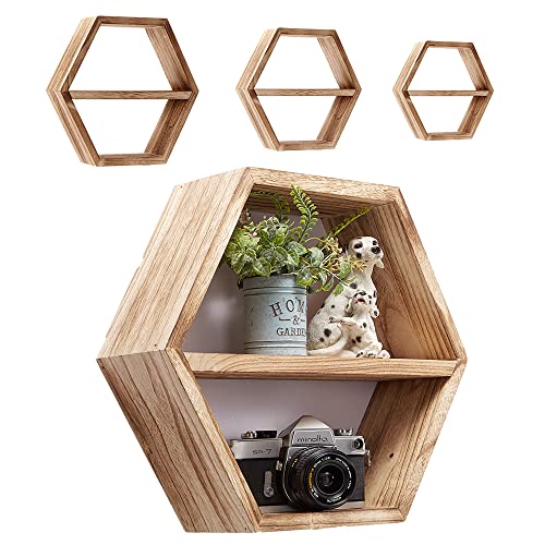 IZB HOME Hexagon Shelves Shelves Hexagon Floating Shelves