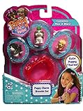 Puppy In My Pocket New 2015 Puppy Charm Bracelet Pink with 3 Tiny Puppies (Border Collie, Brittany Spaniel, Lab)