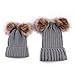 oenbopo 2PCS Parent-Child Hat Winter Warmer, Baby Hat/Women Hat, Mother & Baby Knit Hat Winter Warm Crochet Cap Grey