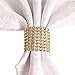 Sexyrobot Rhinestone Napkin Rings Wedding Adornment, Gold Napkin Holder for DIY Party Banquet Birthday Decoration, Supply 5 x 1.6inch (50PCS)