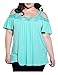CutyKids Womens Shirts Plus Size Off Shoulder Lace Tops Blouse Short Sleeve Tees