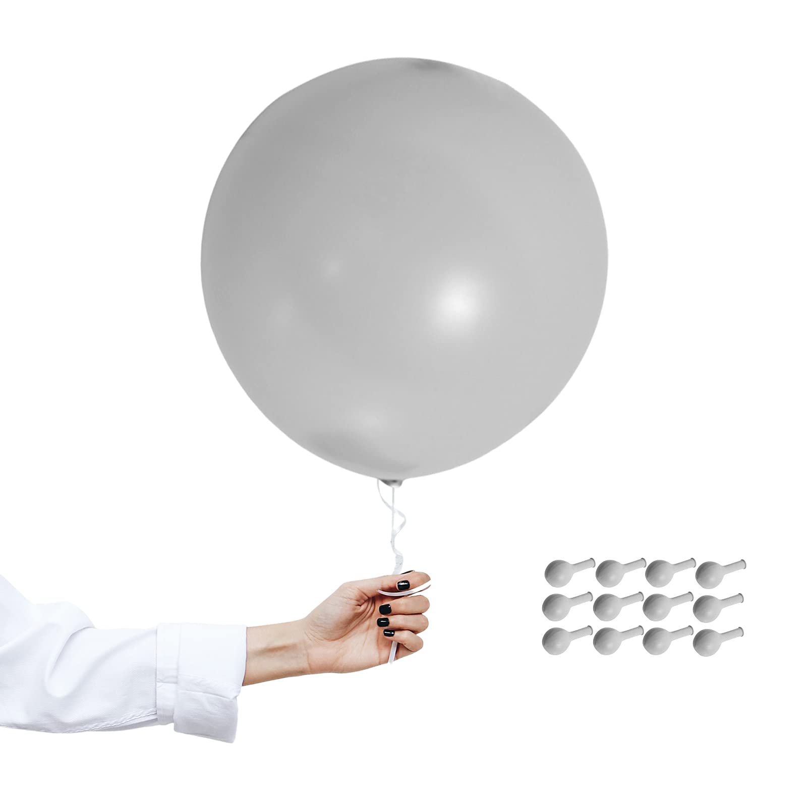 18 inch Grey Party Balloons,Gray Pastel Latex Balloon, 12Pcs Large Balloons Decoration,PartyBalloon,Helium Balloon ThickBalloons for Baby Shower,Birthday,Christmas,Halloween,Wedding Engagement