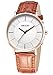 Kezzi Men's K738 Casual Classic Quartz Wrist Dress Watch Ultra Thin Light Brown Leather