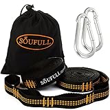 XL Hammock Straps Soufull Outdoor Tree Straps with 2 Carabiners,40 Loops Combined 20Ft Long,1400LBS Breaking Strength,Tree Friendly,Quick&Easy Setup