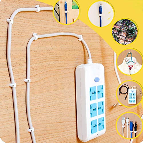 Wire Clips,Hsxfl Circle Cable Clips with Steel Nail, 8mm, 200pcs/Pack - White