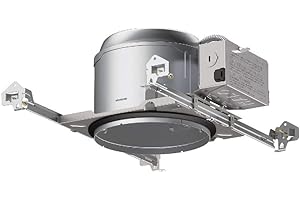 HALO E27ICAT E26 Series Recessed Lighting Shallow New Construction Insulation Contact Rated Air-Tite Housing, 6 in, Aluminum