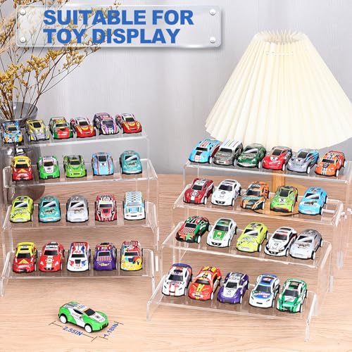 Aheroi Display Risers, 16 Pcs 4 Set Acrylic Riser Display Shelf, Clear Risers Display Stands, Rectangular Acrylic Risers for Decor Display, Cupcake Funko Candy Shoe Showcase Stands(1-3-4-5IN) | Clear Risers Display Stands, Acrylic Display Shelf,Dessert Table Display Set Cupcake Candy Shoe Showcase Stands (7”L~8”L~9”L)