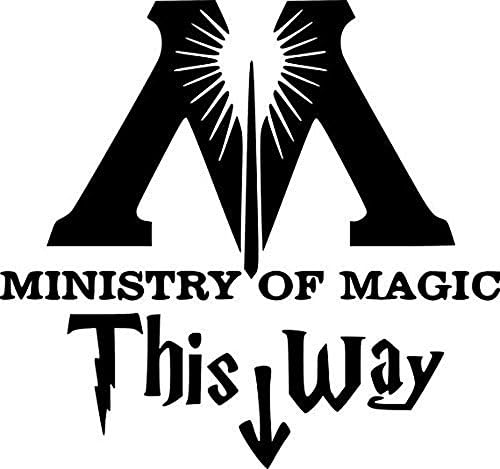 Harry Potter Ministry of Magic Wall Stickers for Home Room Decor Bathroom Toilet Wall Decals (Black, Blue, Pink) (Black)