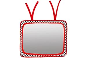 GENIUS BABY TOYS Baby Mirror, Crib or Car or Floor, Reversible Mirror for Baby, Great Tummy Time Toy, High Contrast Toy, Easy to Attach, Lightweight, Portable, Shatterproof, Safe, Wipe Clean by Genius Babies