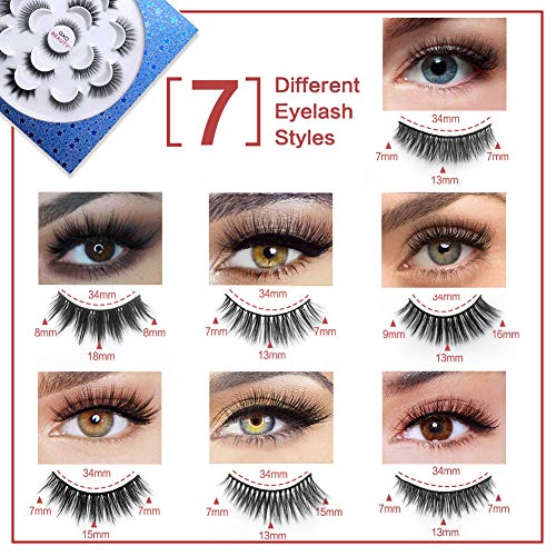 Magic Eyelashes with Eyeliner Kit, 7 Styles No False Lashes