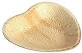 Brheez Palm Leaf Disposable Bamboo Like Heart Shaped 4 Inch -Natural Color - Elegant Sturdy Plates Biodegradable, Compostable and Chemical Free, Natural Alternative to Plastic and Paper - Pack of 25