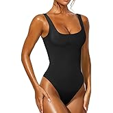 YFANG Women's Sexy Basic Bodysuit Sleeveless Double Lined Slim Fit Tank Tops