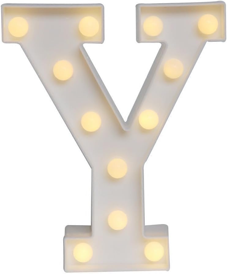 HiveNets LED Decorative Light up Alphabet Letters for Birthday Wedding Party Bar Bedroom Wall Hanging Decor (Y)
