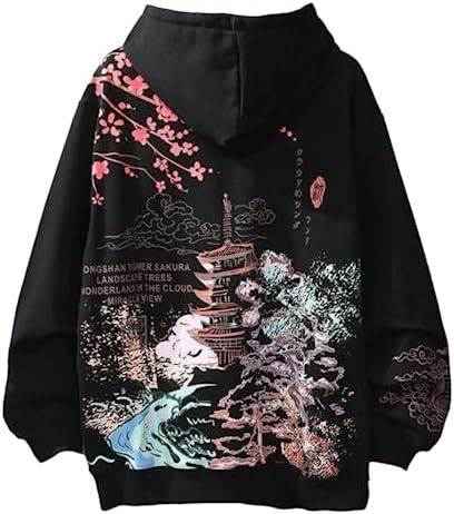 Y2K Anime Hoodies Aesthetic Sakura Graphic Sweatshirt Japanese